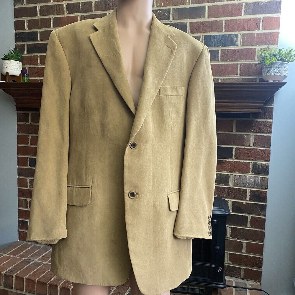 Gianfranco Ruffini‎ Italy Men's Blazer 44L Beige Sport Coat Made In Mexico
